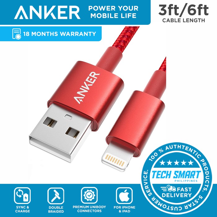 Anker 3ft/6ft Premium Nylon Lightning Cable, Apple MFi Certified for