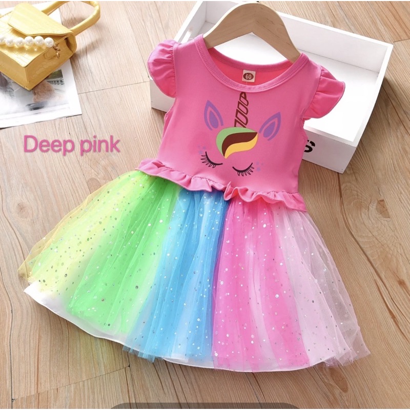 Unicorn Dress For Kids 2-9yrs(actual Is Better Good Quality) 