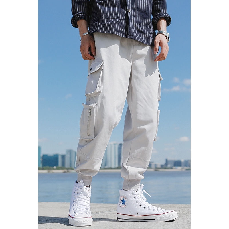 blue cargo sweatpants