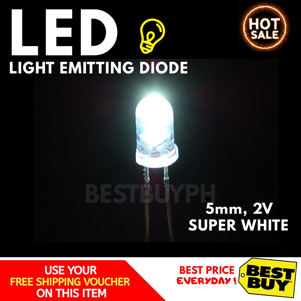 10pcs SuperWhite LED 5mm (2 PESOS) | Shopee Philippines