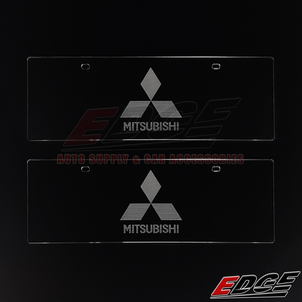 (Engraved) MITSUBISHI LOGO Clear License Plate Cover 2pcs/set