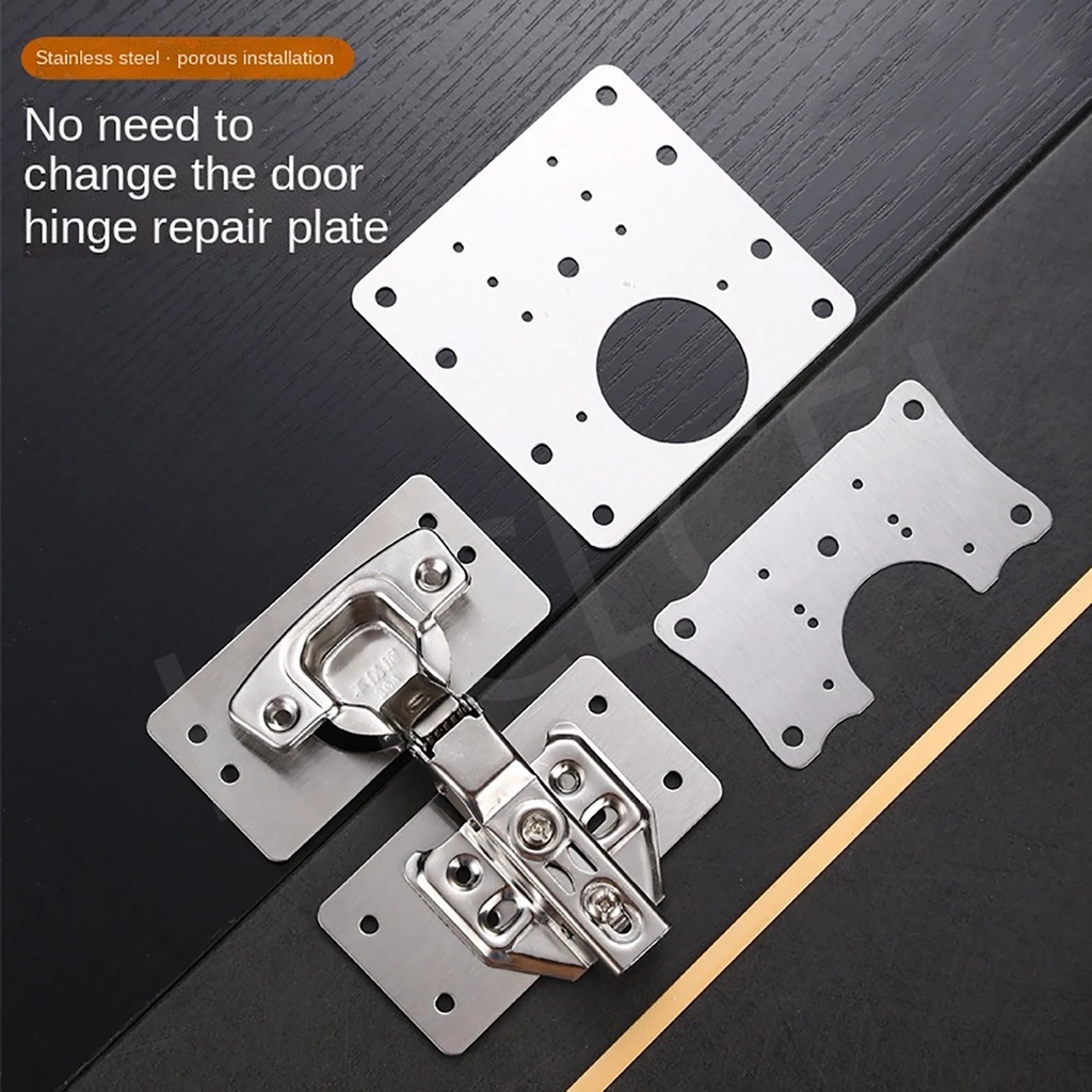 Stainless Steel Hinge Repair Piece Cabinet Door Fixing Plate Hinge Hole ...