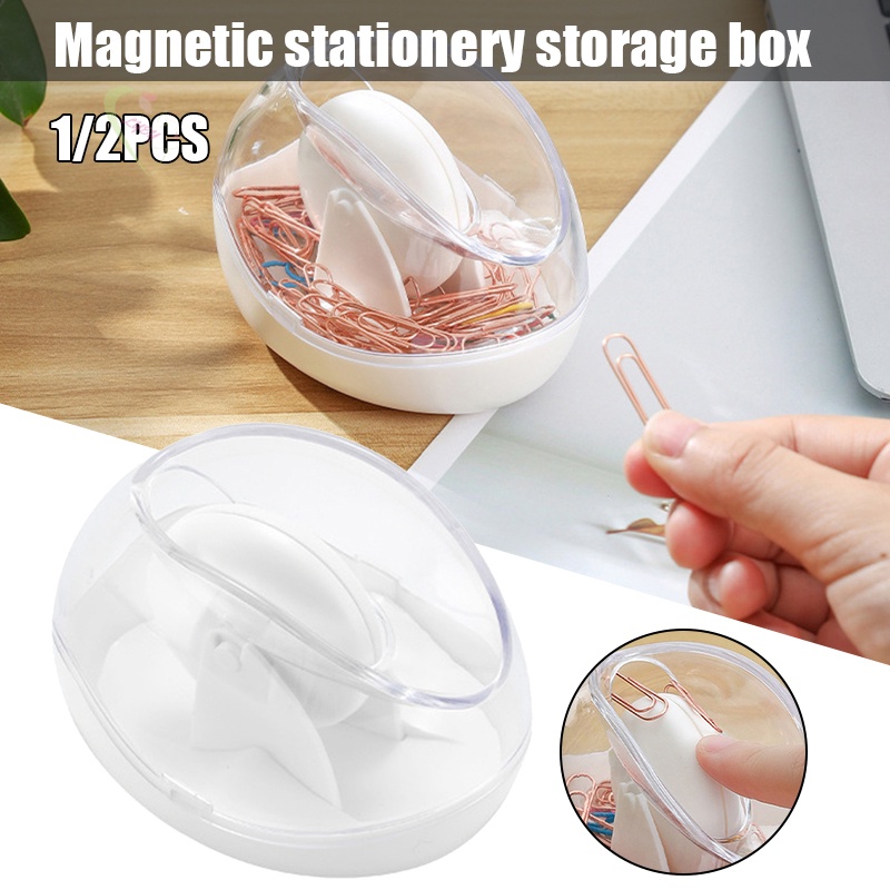LE Paper Clips Storage Box with Magnetic Paperclips Holder Bookmarks ...