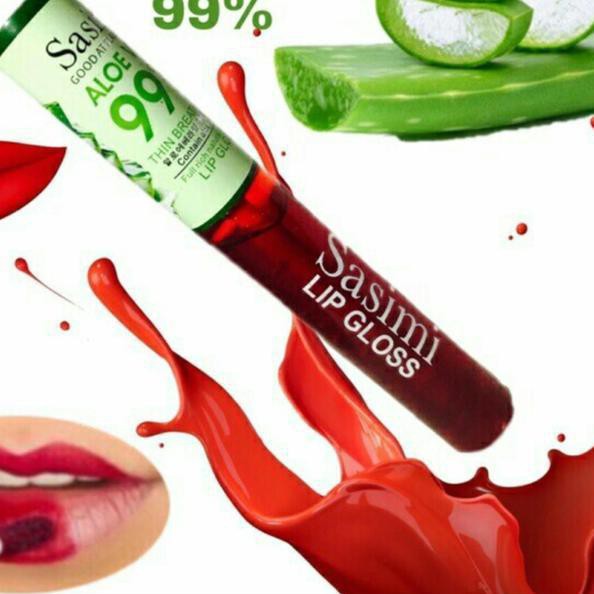 (3 Pcs) Liptint Sasimi / Miss Girl Lips Color Aloe Vera 99 Lip Gloss