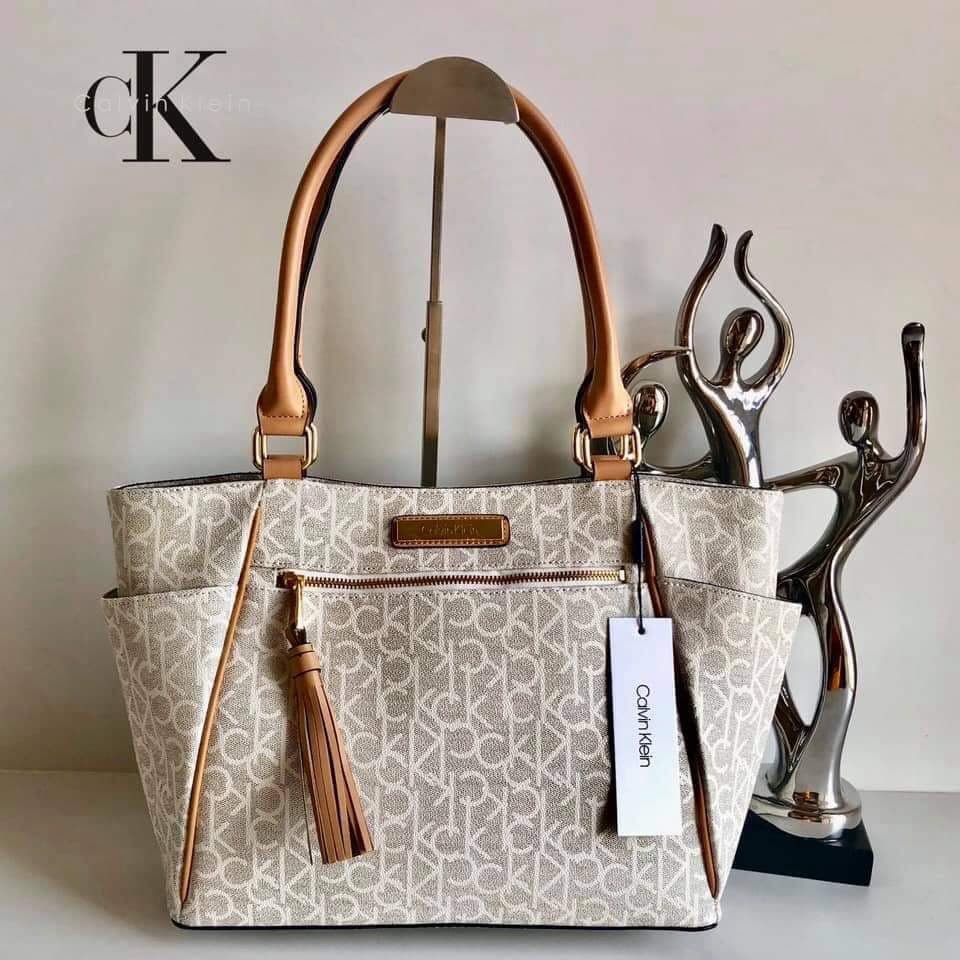 calvin klein white tote bag