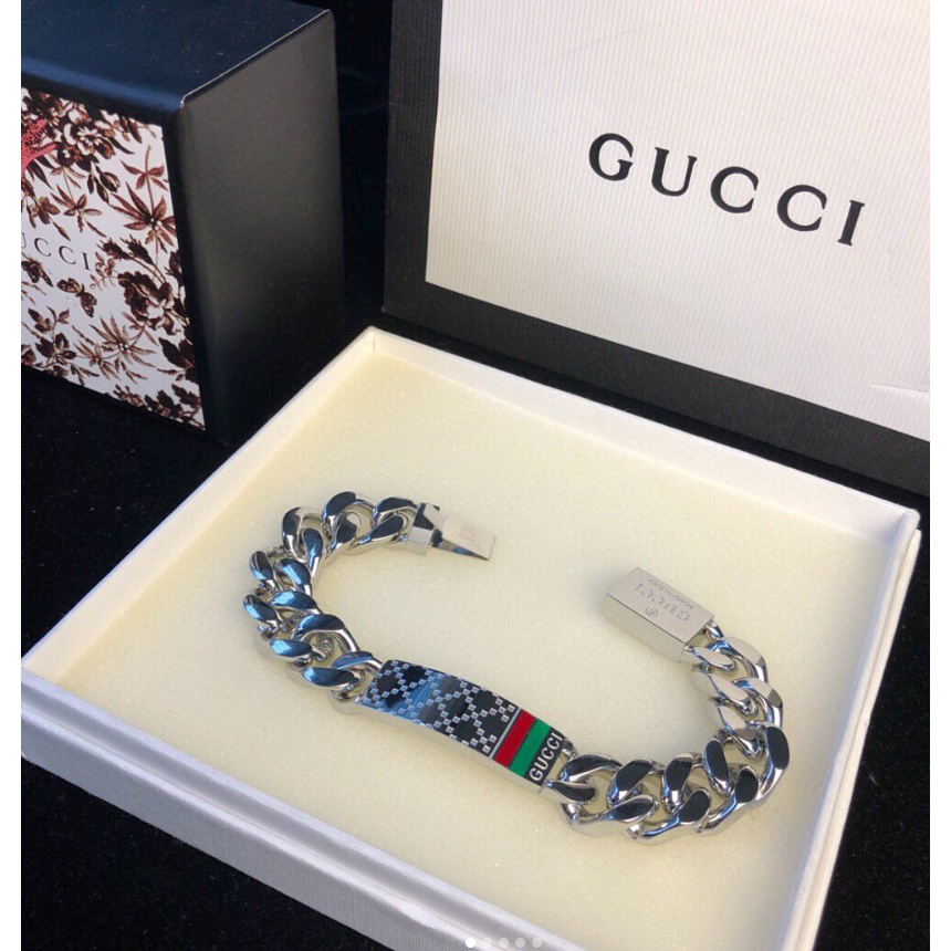 guccighost chain bracelet in silver