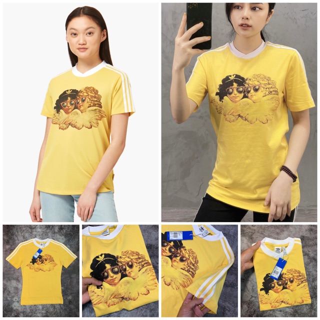 adidas yellow t shirt women's