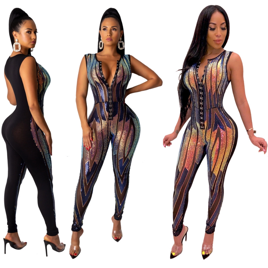 sequin bodycon jumpsuit