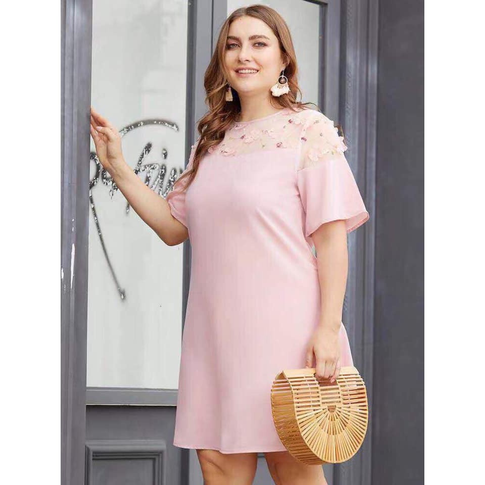 pink overall dress plus size