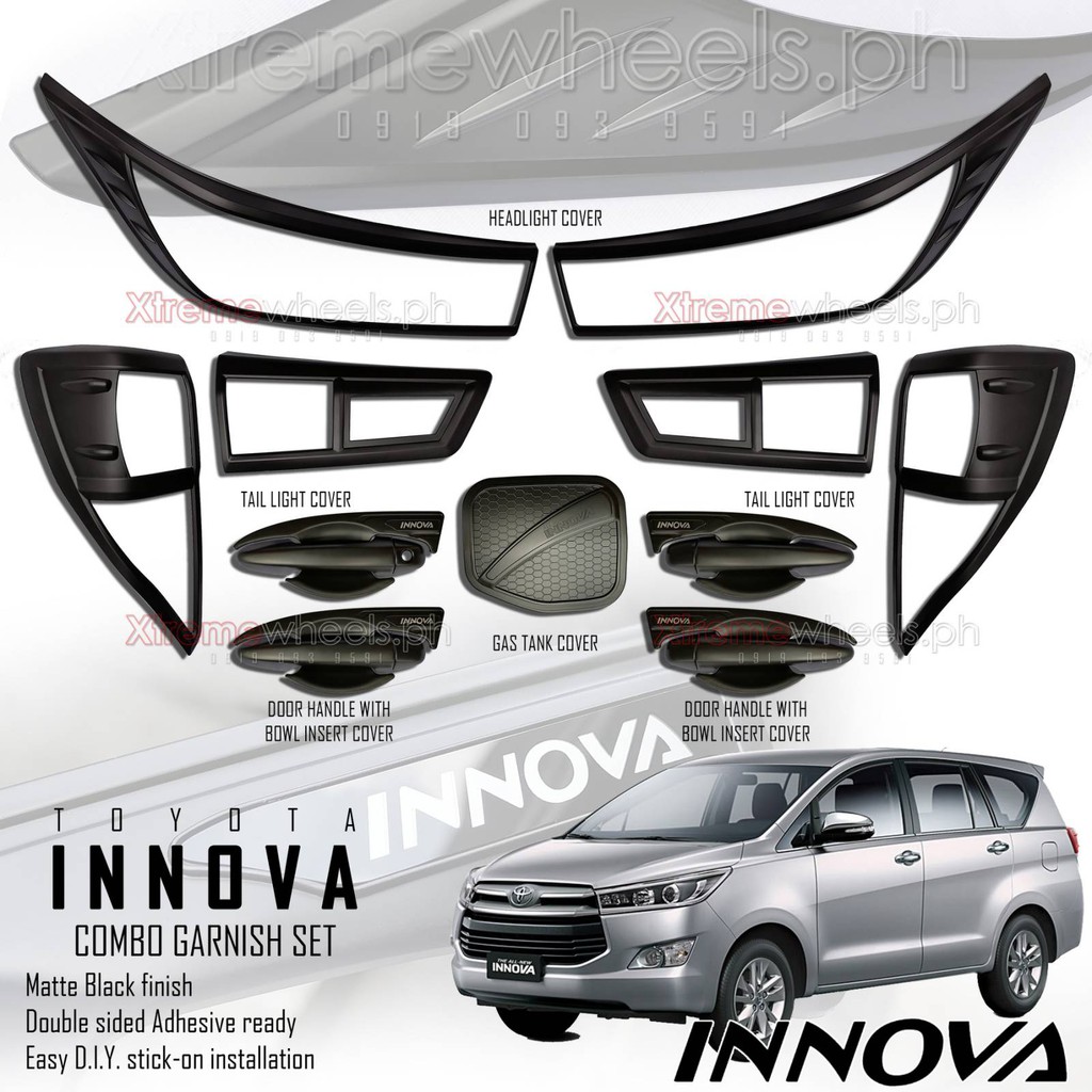 Toyota Innova 2016 - 2023 Matte Black Cover Thailand Made ( garnish ...