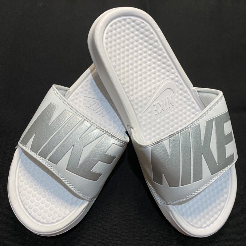 all white nike sandals