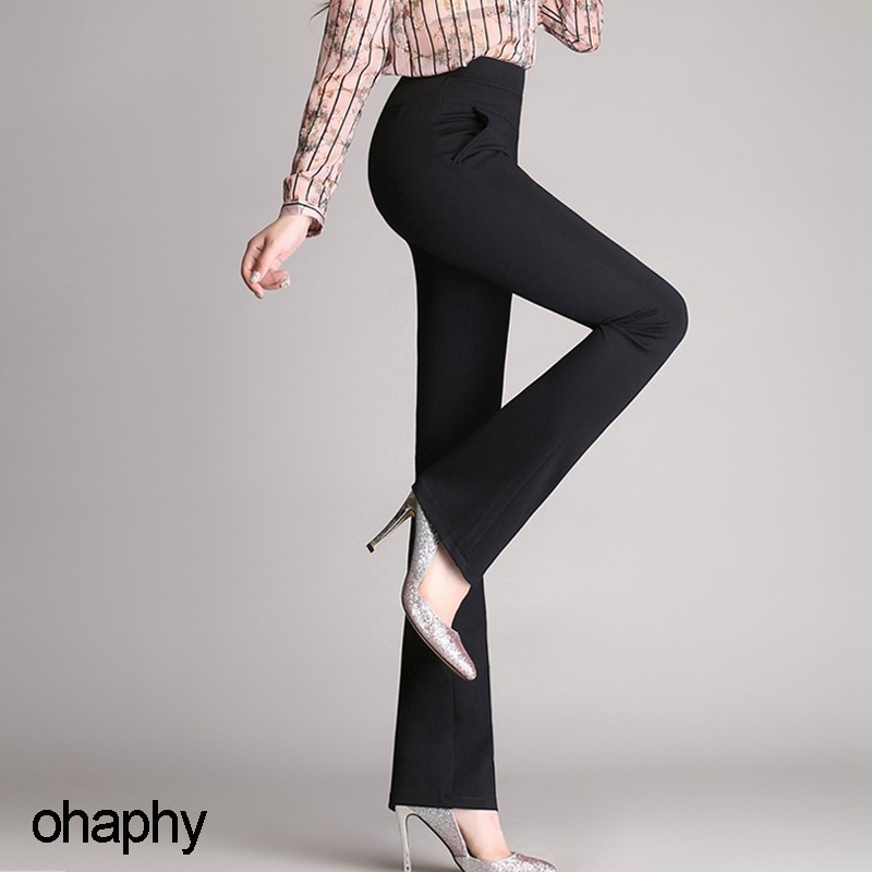 elastic waist flare pants