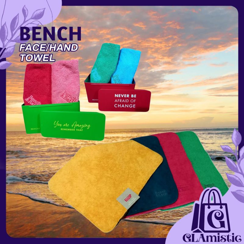 Original Bench Face , Hand , Hanky Towel/ Gift Set 2pcs face towel in a
