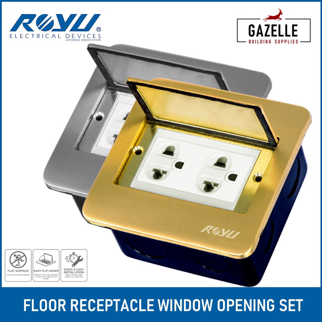 Royu Square Floor Outlet Receptacle Window Opening Duplex Universal