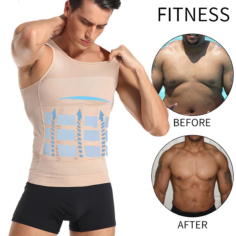 Men Corset Body Slimming Tummy Shaper Fat Burning Vest Belly Waist