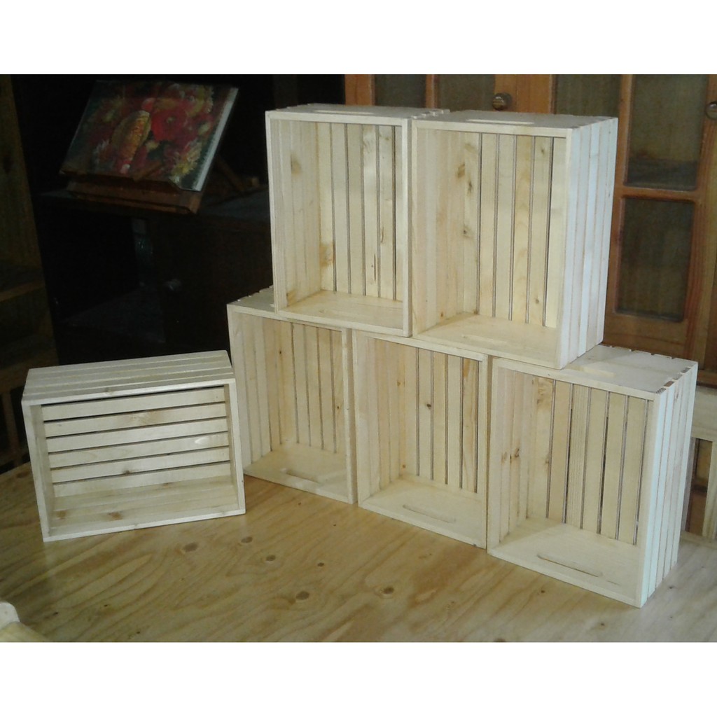 Wooden Crates Made Of Pine Wood 12 L X 10 W X 6 H Inches Shopee Philippines
