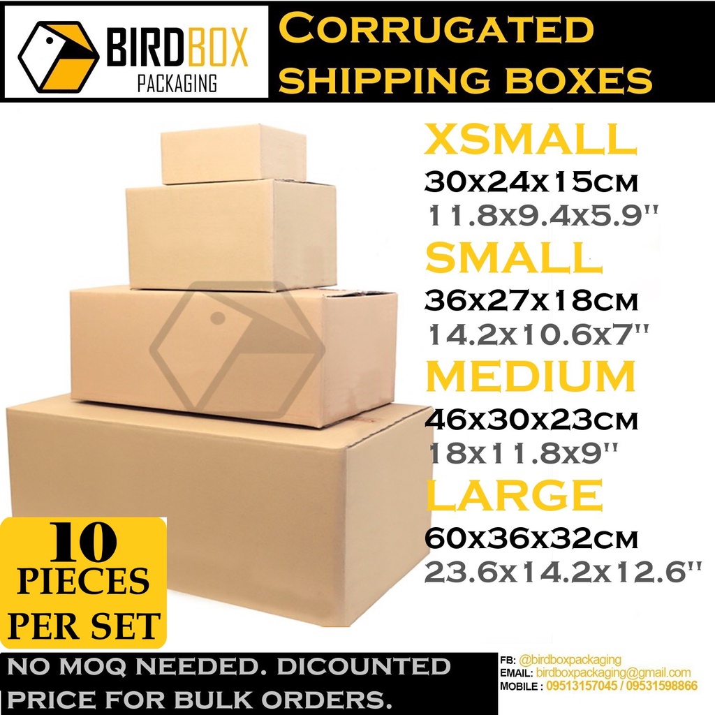 Birdbox JNT Size Corrugated Shipping Kraft Box (PLAIN) 10 Pieces per ...