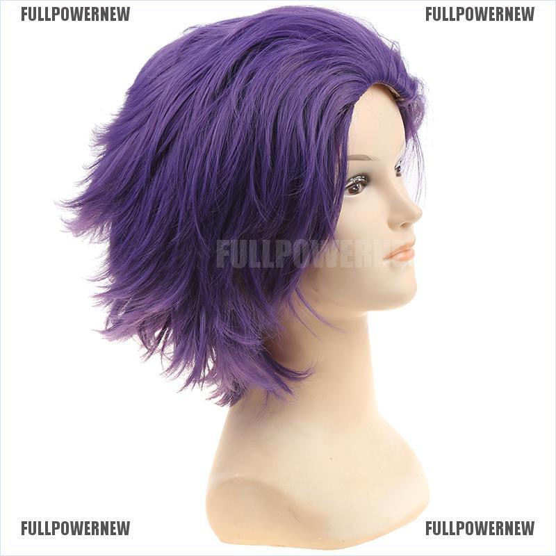 short dark purple cosplay wig