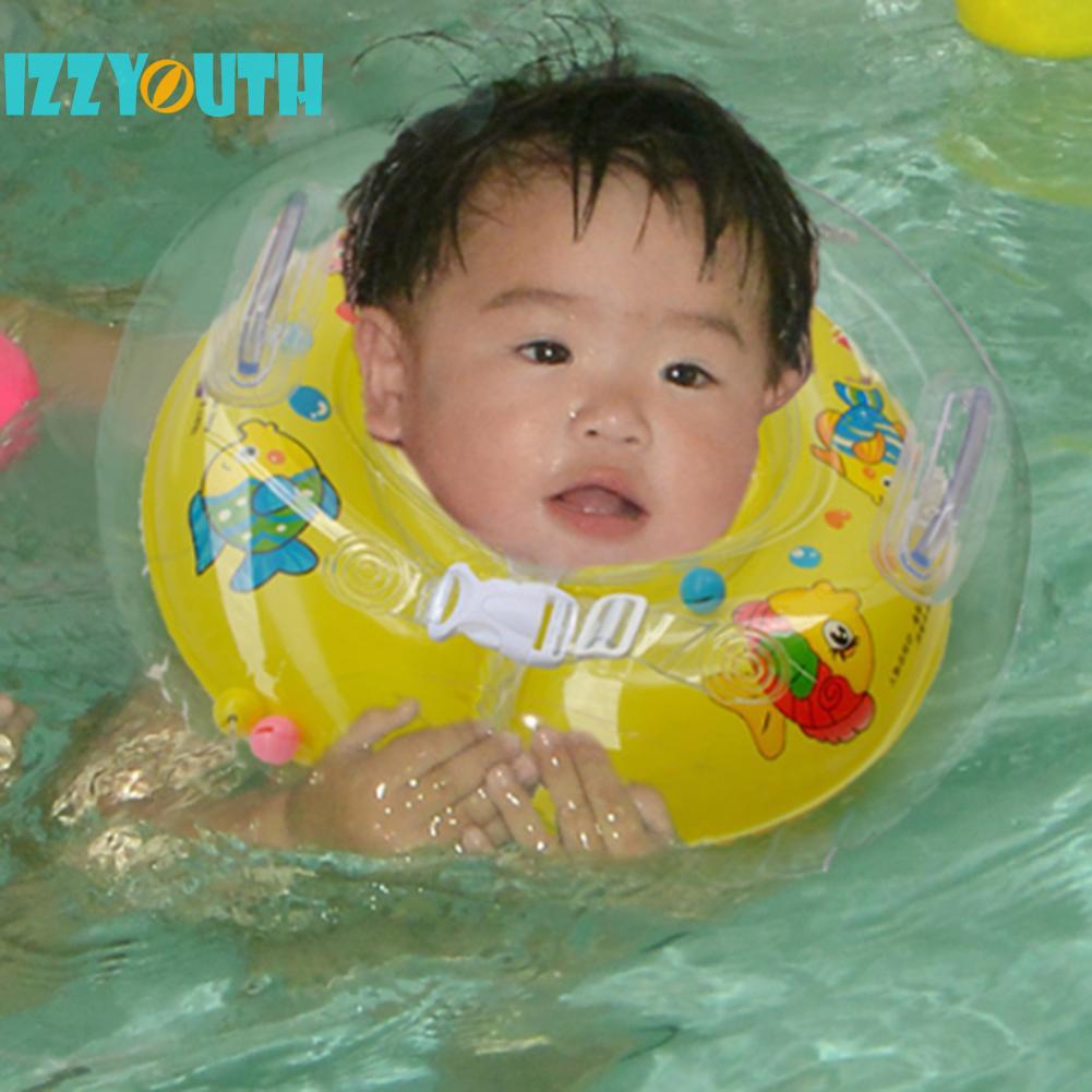 babies swimming with neck float