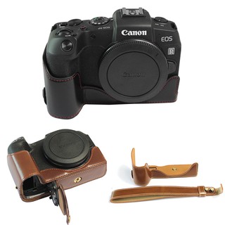 PU Leather Camera Bag Half Body Case For Canon EOS RP Camera Bottom Cover With wrist strap #2