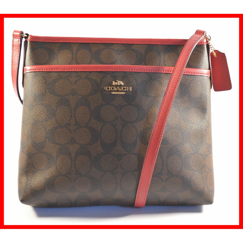 coach red handbag