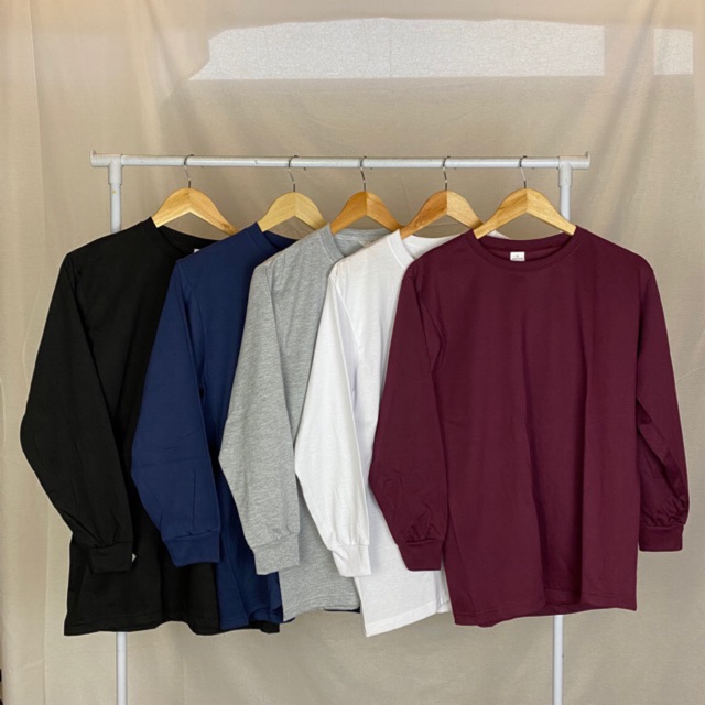 Plain Round Neck Long Sleeves | Softex | Shopee Philippines