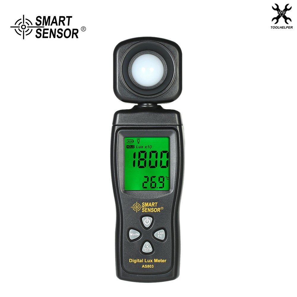 DragonPad Digital Lux Meter 200000 Lux Digital LCD Pocket Light Meter Lux FC Measure Tester with 4 Digit LCD Screen MT-30 Black 