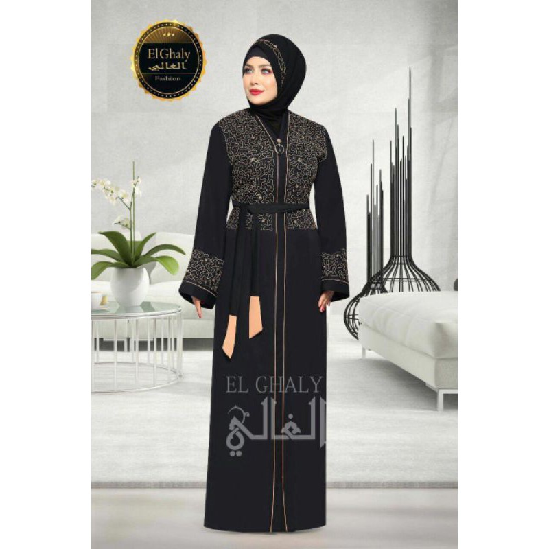 Po Abaya Egyptian Luxury Gold Flower Egyptian Import | Shopee Philippines