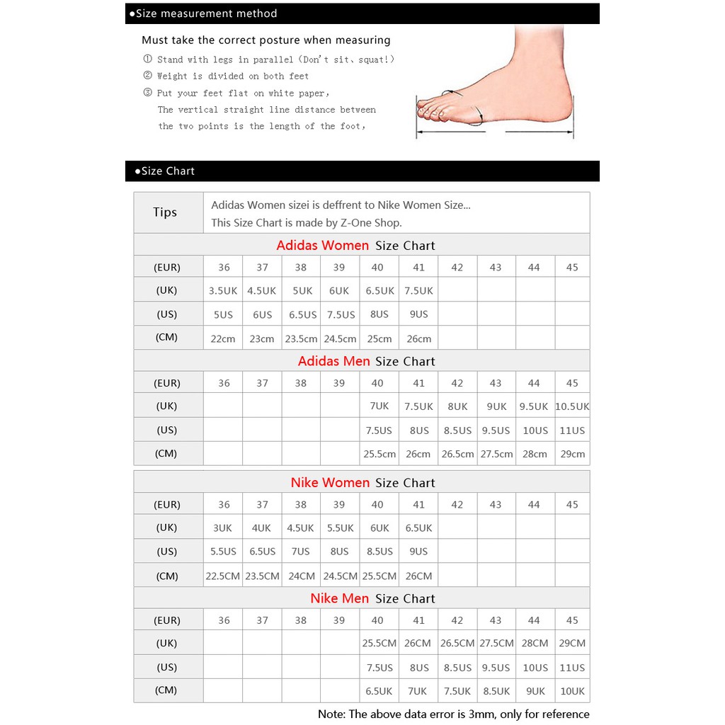 Adidas Shoe Size Chart vlr.eng.br