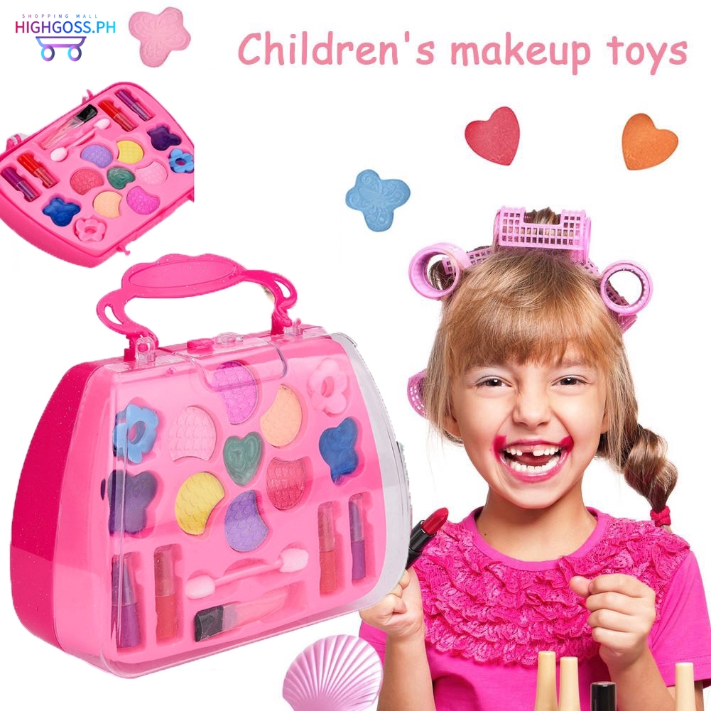 Lovely Pink Kids Make Up Toy Set Princess Play House Toys Makeup Case ...