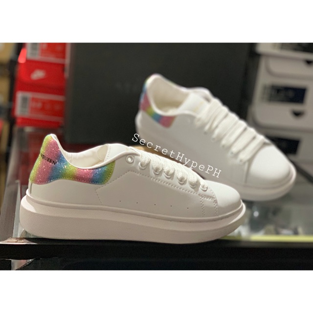white glitter mcqueens