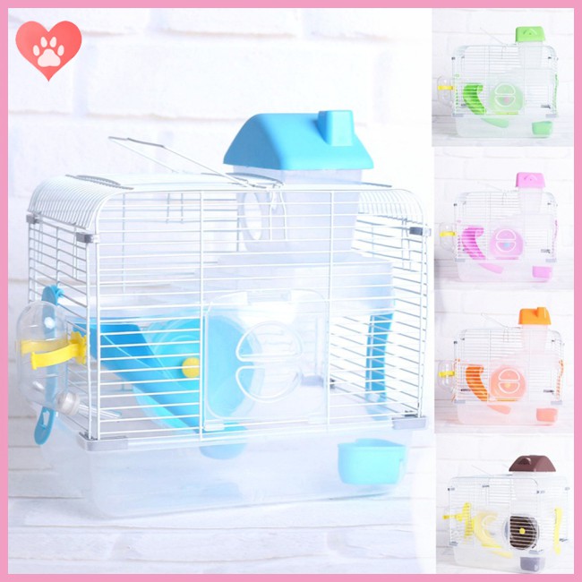 Crystal Pet Cage Hamster Cottage Double Layer House For Hamster