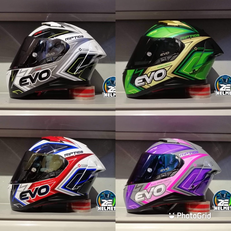 EVO XT300 RIPTIDE FULL FACE DUAL VISOR (FREE CLEAR LENS) Shopee