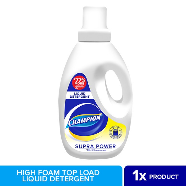 Champion Liquid Detergent High Foam Top Load 1.6L Bottle Shopee Philippines