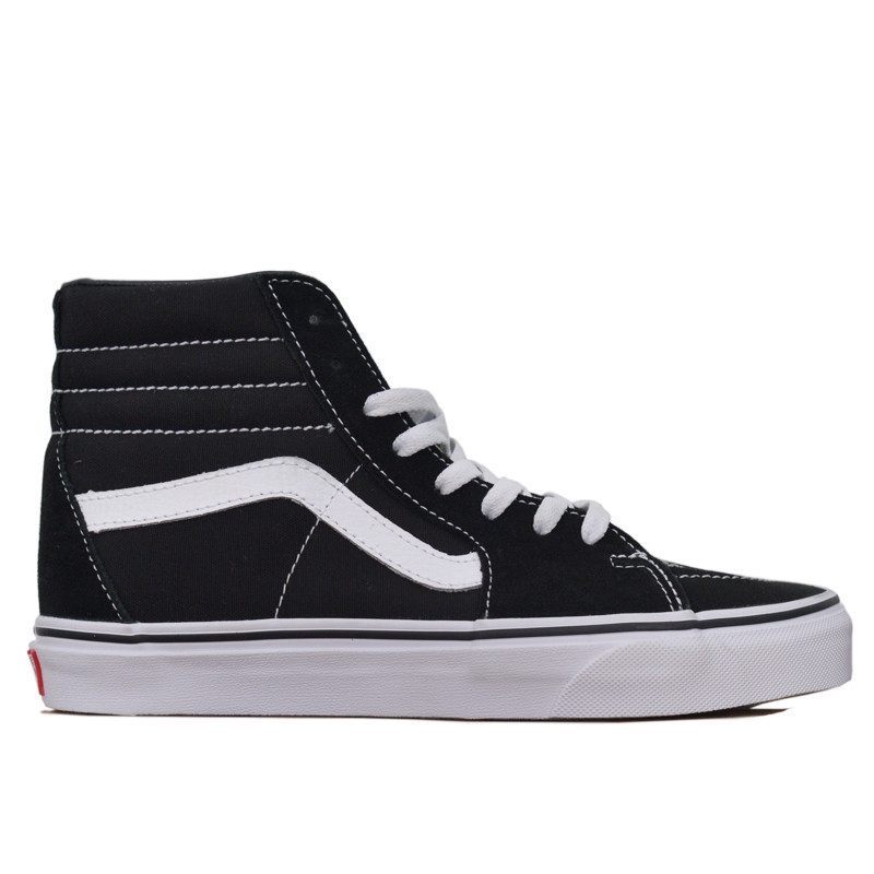 black and white high top vans