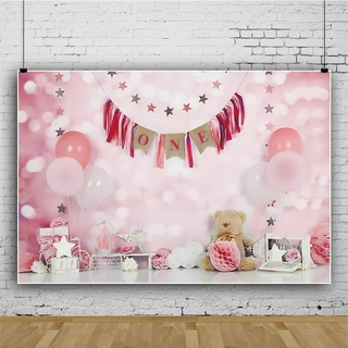 Children Birthday Smash Cake Photography Backdrops Baby Flower Bath Bears Decor Boy Girl Photo Shoot Studio Background #2