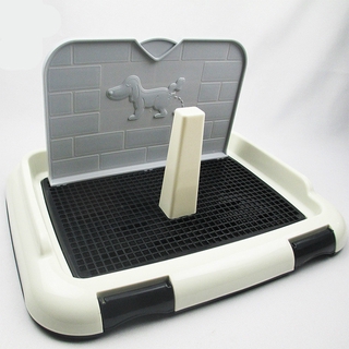 【 Easy to Clean】Potty Trainer Pet Dog Toilet Potty Cat Dogs Tray Urinal Bowl Pee Trainer W/Column and Wall Dog Potty Training Holder Large Pet Toilet Pet Supplies Shop