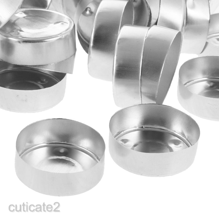 200pc Empty Aluminium Tea Light Case Containers for Jelly Wax Gel