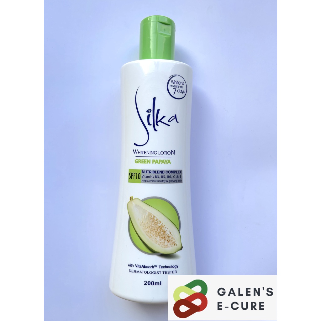 Silka Green Papaya Whitening Lotion Spf 10 200ml Shopee Philippines