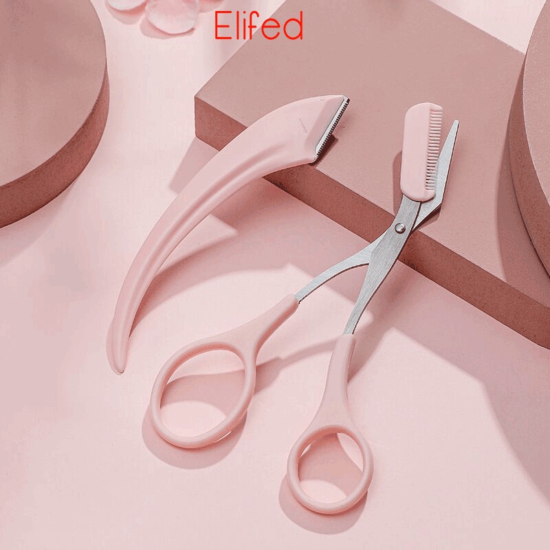 eyebrow trimmer scissors with comb facial eyelashes hair removal knife
