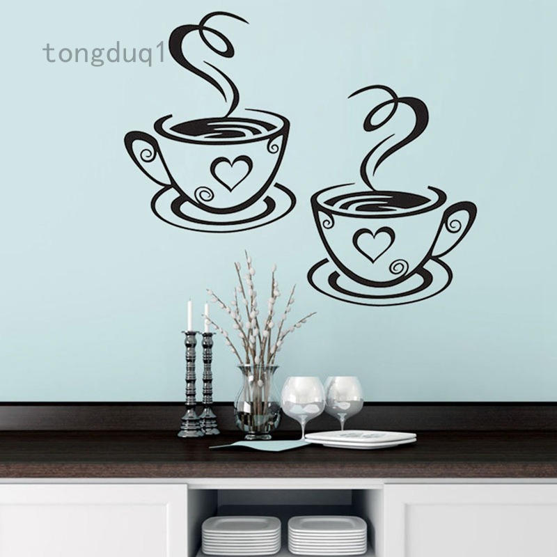 Cafe Tea Wall Stickers Coffee Cups Art Vinyl Decal Kitchen Restaurant Pub Wall Decor Shopee Philippines