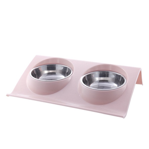 Stainless Steel Double Pet Bowls Food Water Feeder For Dog Puppy