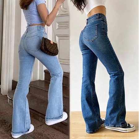 Women's New Trend 80's Retro Fashion Style Bootleg/Wideleg Jeans  2139(2239)/2140(2240) | Shopee Philippines