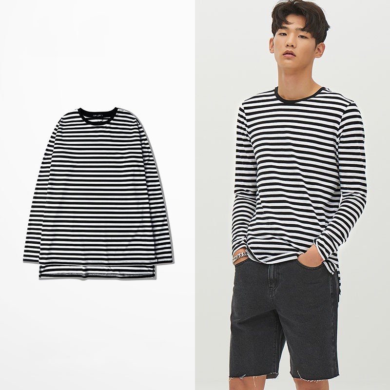 long sleeve striped t shirt mens