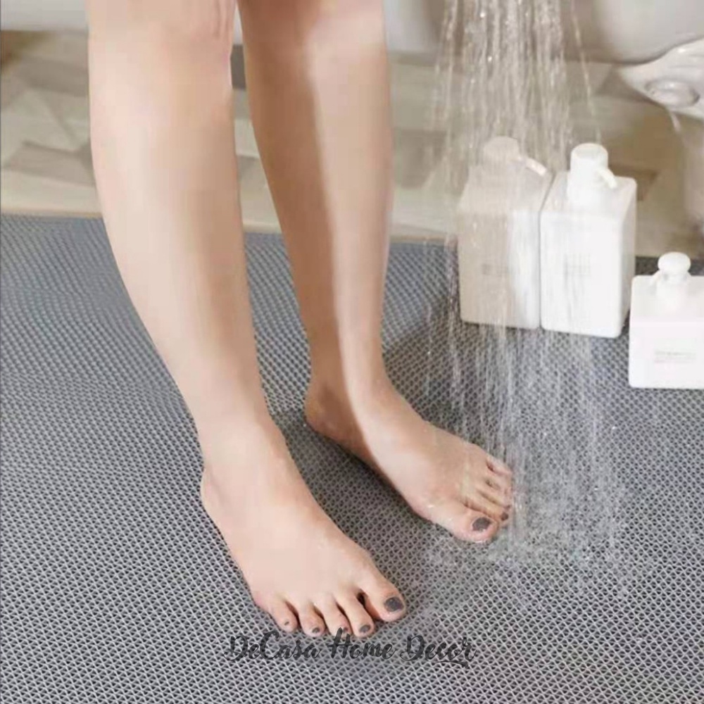 Shower Floor Mat {4x1ft} AntiSlip Drain Holes Bath Mat Mesh & Kitchen