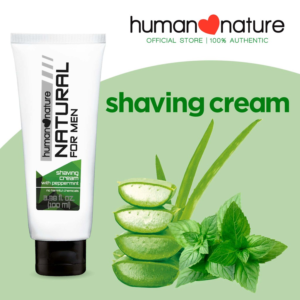 Human Nature Natural Shaving Cream with Peppermint for Men 100ml