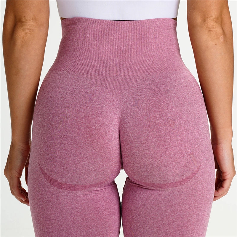 Sport Seamless Leggings Women Pink Elastic Compression High Waist Gym Fitness Legging Tight 0804