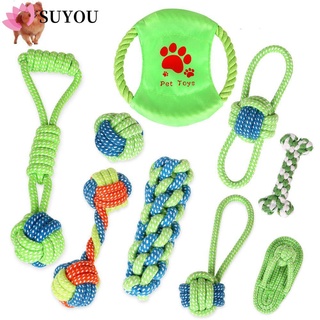 DkRR SUYOU High Quality Pet Dog Toys Green Chew Molar Toy Puppy Outdoor Traning Funny Tool Braided R
