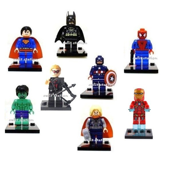 Super Heroes Lego Like Minifigures Toy Figures Set Of 8 Shopee Philippines - 6 roblox lego like minifigures toy figures cake topper shopee