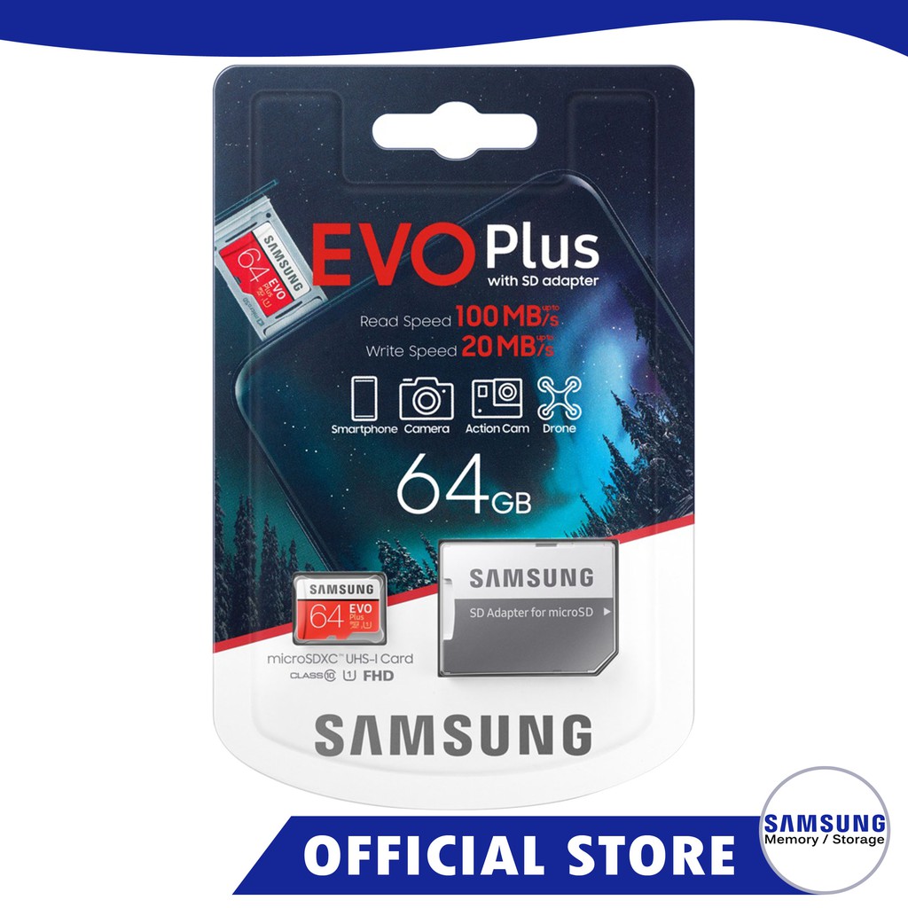 Samsung Evo Plus 64gb Micro Sdxc Class 10 Uhs I W Sd Adapter Shopee Philippines